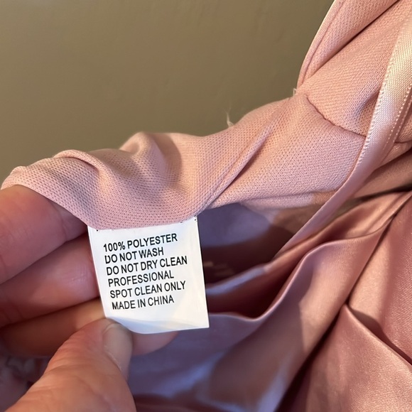 NWT Ieena for Mac Duggal Pink Open Back High Neck Side Ruched Gown Size 8 - Picture 15 of 15